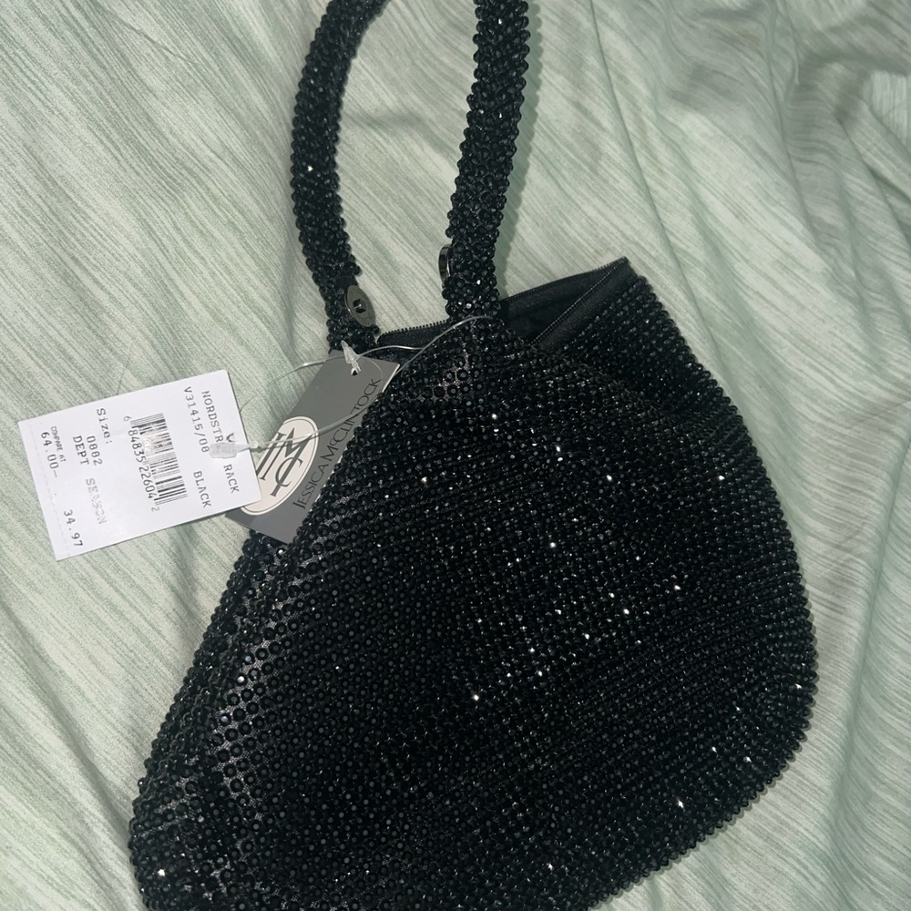 Staci Diamond Mesh Black Women's Bag